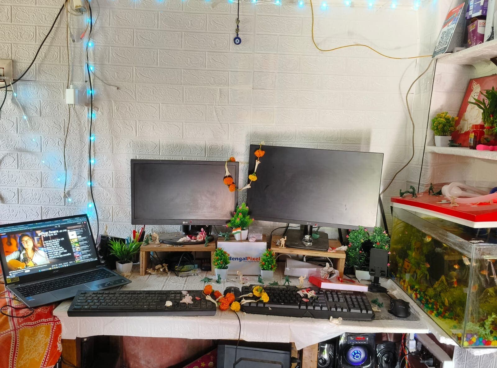 Festive Setup — Durga Puja at the Desk